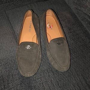 Grey coach loafers size 10